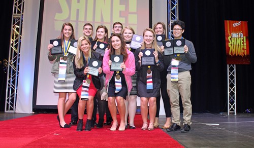 TCCHS FBLA national qualifiers pose for a photo after the awards ceremony that ended the recent state competition