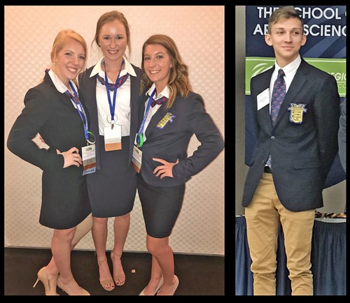 TCCHS FBLA chapter members (left to right) Drew Lloyd, Haley Newman, Sydney Sanders and Huntley Rodgers have qualified for national competition this summer.