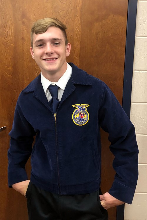 Douglas Hopkins earned second place in Job Interview CDE and advances to the next stage of area competition this November. 