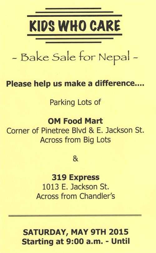 Bake Sale for Nepal