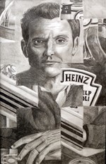 TCCHS junior Juan Lopez drew his way to second place in his division’s drawing category for this piece, “Man with Heinz.”