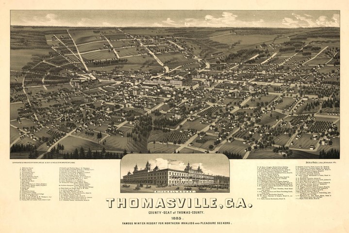 1885 Map of Thomasville, GA
