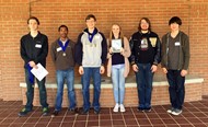 TCCHS Quiz Bowl team placed first in its category during the Andrew College Academic Competition. Pictured are (left to right) Jason Weeks, Vince Wynn, Chandler Watson, Maggie Martin, Eli Kosciw, and Bret Hendricks.