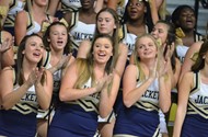 TCCHS cheerleaders perform during a recent pep rally.