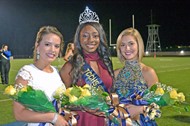 Avery Barrett was named Miss Yellow Jacket, Jamilah Johnson was crowned Homecoming Queen, and Angela Cipriani was selected as Miss Spirit at the TCCHS halftime show on Sept. 9.