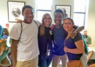 TCCHS I.N.S.P.I.R.E. students (left to right) La'Darion Graham, Abby Fielding, Billy Daniels and Thalia Reyes pose for a photo during their recent trip to the FAMU campus
