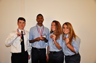 Jonathan Mills, JJ Ward, Langley Wooten, and M organ Lowe at a recent Skills USA competition.