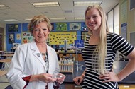 TCCHS STAR student Sierra Stephens and her chosen STAR teacher Judy Holwell share a love for biology and observing the intricacies of life.