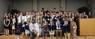 TCCHS FBLA members celebrate their chapter earning its ninth consecutive Georgia FBLA Region 1 Sweepstakes trophy.