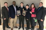 The Odom family and TCCHS FFA Advisor Glen Gosier celebrate Brentley Odom’s win at the 91st National FFA Convention & Expo in Indianapolis, Indiana.