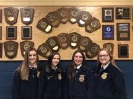 TCCHS FFA Meat Evaluation team members Samantha Bustle, Katie Sylvan, Taylor Stegall and Ashley Brannen advance to state competition.   
