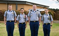 TCCHS JROTC JLAB team members (left to right) Ryan Swearingen, Zachary Lee, Jackson McCorkle and Jack Emmett will compete in the national 2022 Army JROTC Leadership & Academic Bowl Championship this summer.