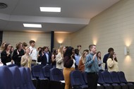 NHS inductees recite the NHS oath.