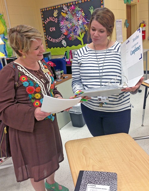  TCCHS Early Childhood Education teacher Cindy Carnes and Thomas University Education Department’s Nickey Johnson, an advisory committee member and community partner.