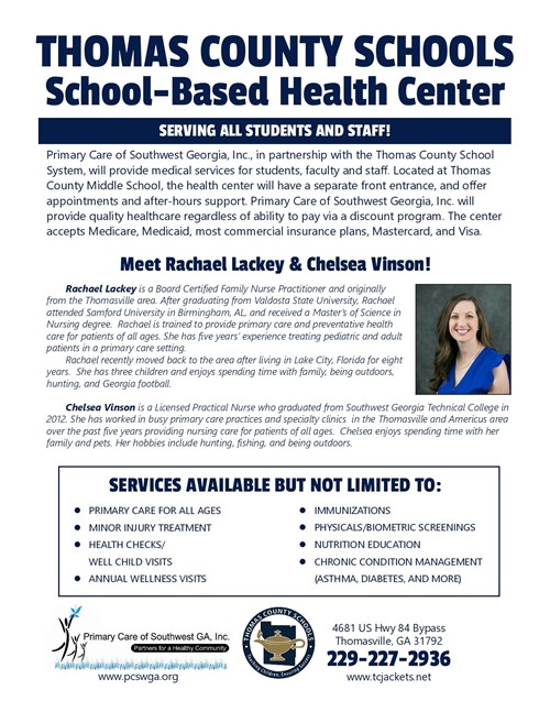 School-based health center flyer