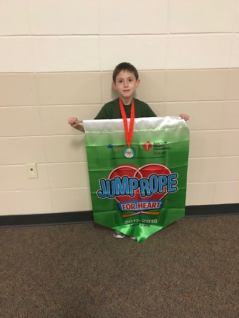 Levi raised the most money for the Jump Rope for Heart Fundraiser!