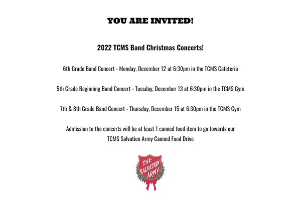 TCMS Christmas Band Concert 2022
